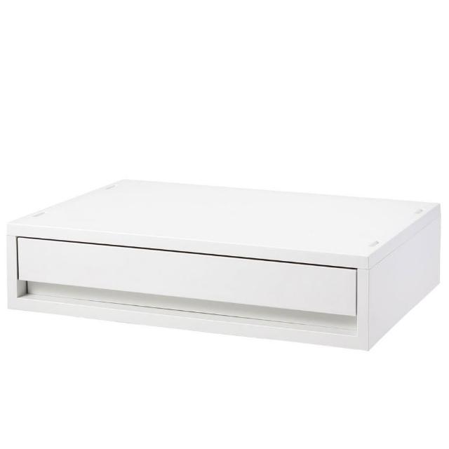 【MUJI 無印良品】PP資料盒/橫式/薄型/白灰 整體：約寬37×深26×高9cm　內寸：約寬34×深22.5×高5.5cm