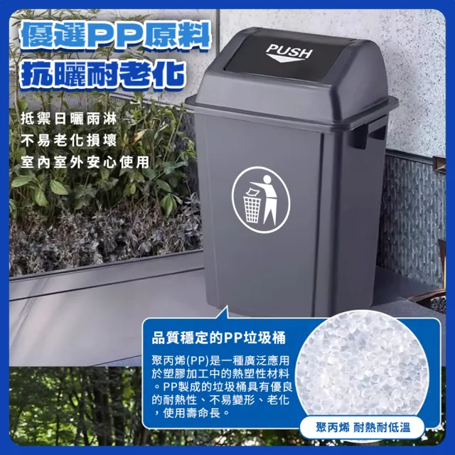 60L垃圾桶 垃圾分類 無蓋垃圾桶 分類回收桶 超大垃圾桶 戶外垃圾桶 3-PTC60(廚餘垃圾桶 垃圾桶)