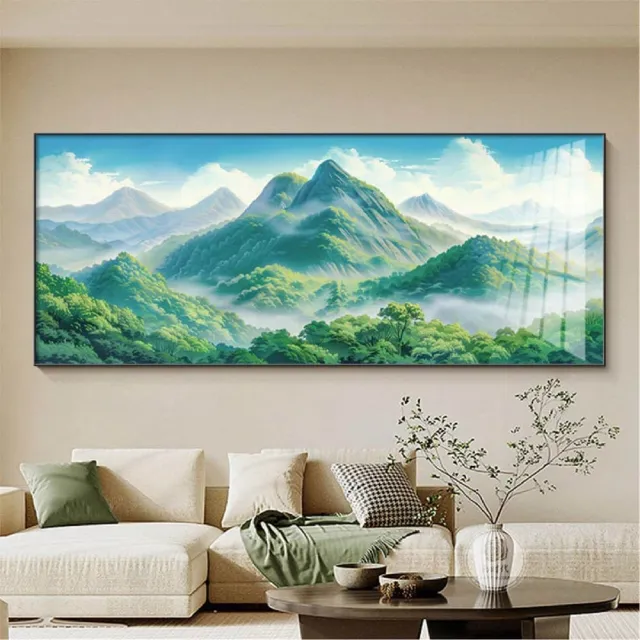 超微米 掛畫 居家掛畫150x60 背有靠山客廳高級裝飾畫 背景墻沙發壁畫 青山畫山水畫