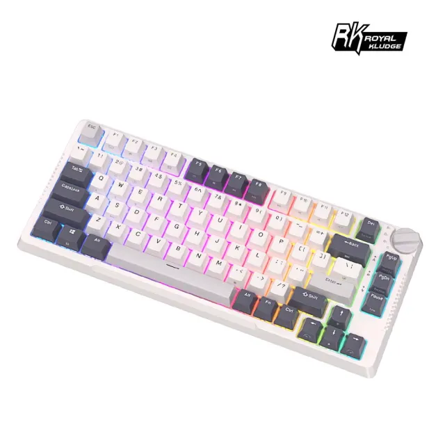 【RK ROYAL KLUDGE】H81 75% 藍牙三模無線機械鍵盤 白夜｜中文(黃軸/RGB/GASKET結構/熱插拔)