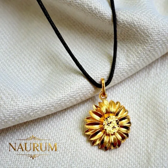 (NAURUM)黃金墜飾盛夏日光0.79錢附贈皮繩