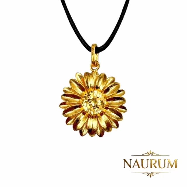 (NAURUM)黃金墜飾盛夏日光0.79錢附贈皮繩