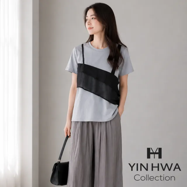 【YIN HWA 盈樺】ARIES 俏麗造型異素材拼接上衣