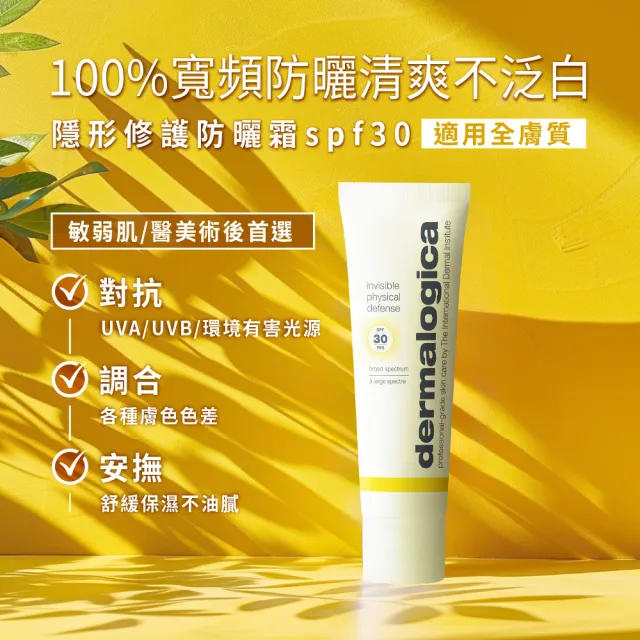 【dermalogica 德卡】隱形修護防曬霜SPF30 50ml雙入(純物理防曬/清爽防曬/醫美保養/夏季防曬)