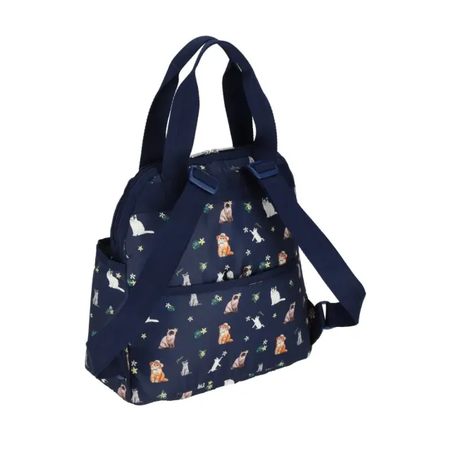 【Lesportsac】Double Trouble Backpack 手提兩用後背包 媽媽包 送禮 禮物 推薦 女包(熱帶度假貓咪)