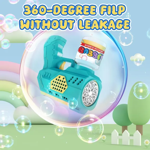【CuteStone】兒童電動泡泡槍玩具2入套裝組(火箭筒氣泡/防漏水設計/生日禮物/兒童節/交換禮物)
