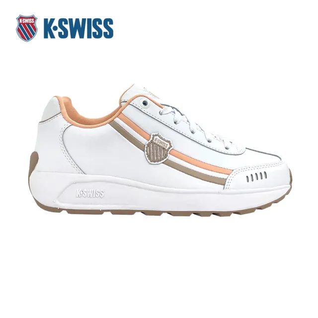 【K-SWISS】經典運動鞋 ENSTEV 女鞋 白粉紅奶茶色 9914-667-M