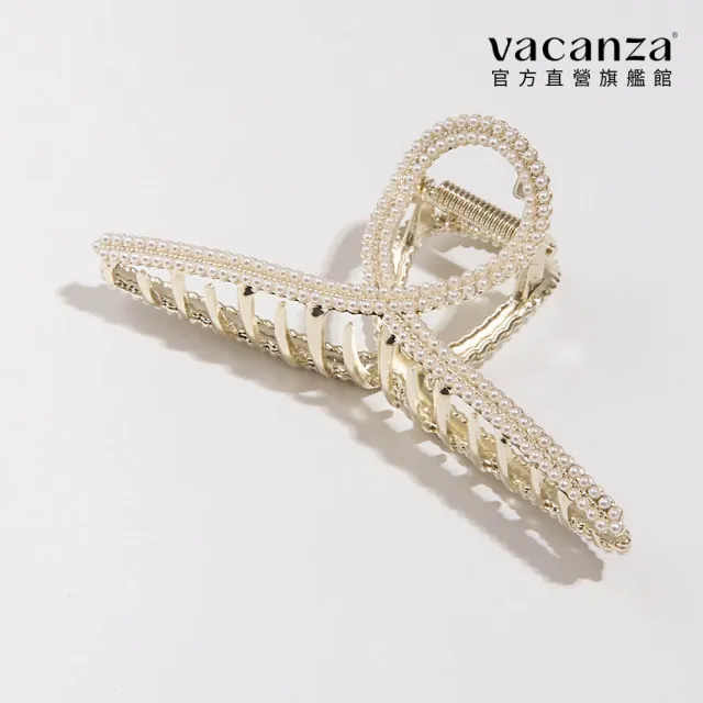 【vacanza】典雅雙排珍珠 髮夾 (髮飾 情人節禮物 生日禮物)