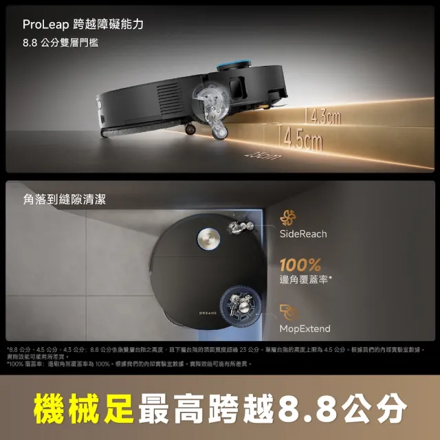 【Dreame 追覓科技】X60 Master AI藍光辨識超薄掃拖旗艦機（低矮版）AI藍光髒污檢測/7.95公分超薄機身