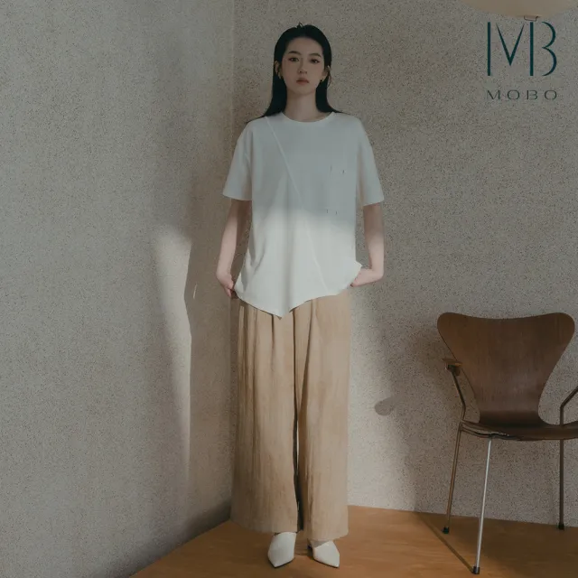 【MO-BO】質感潑墨打折括腿褲