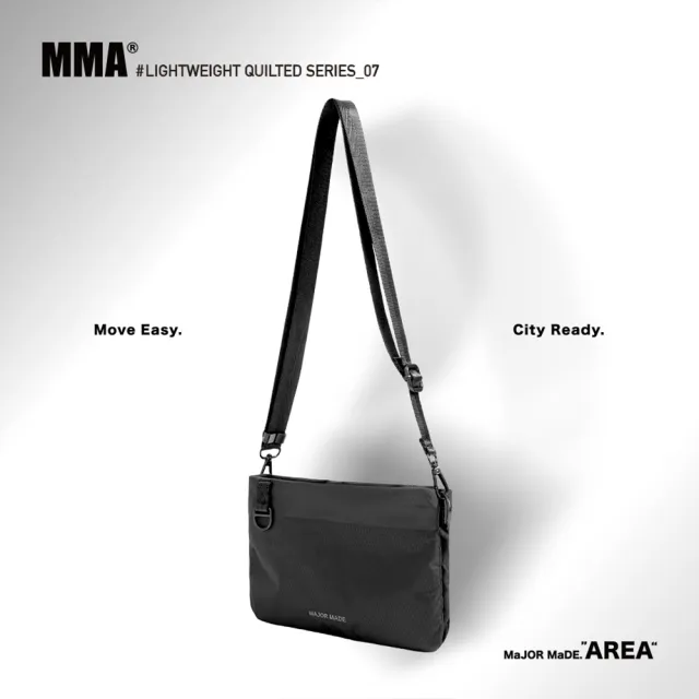 【MAJOR MADE】極簡雙拉鍊三層側背扁包(側背包/斜背包/肩背包)