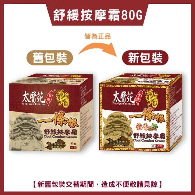 【太醫苑金牌一條根】一條根舒緩按摩霜80g -6盒超值組(按摩霜)-MOMO限時優惠價