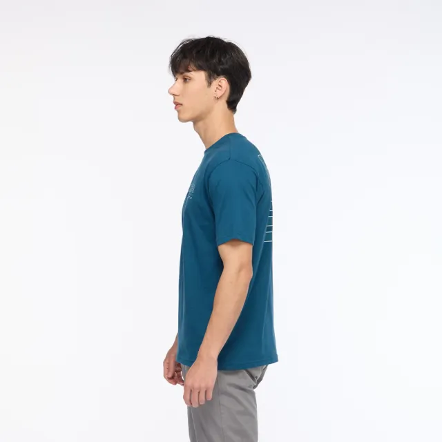 【NAUTICA】官方旗艦 男裝 COMPETITION 漸層大LOGO純棉短袖上衣-藍色