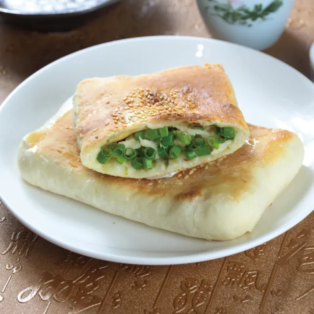 【金品】香酥中式燒餅 4包組(燒餅/早餐/冷凍食品/胡麻子/蔥燒大餅)