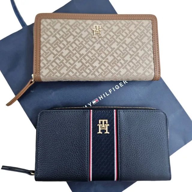 【TOMMY HILFIGER】TM湯米經典拉鍊長夾 贈原廠紙袋