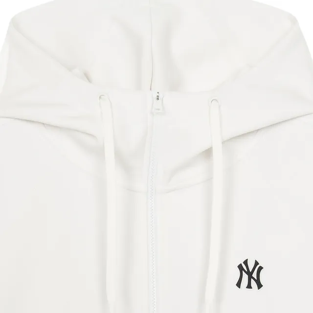 【MLB】女版小Logo拉鍊連帽外套 紐約洋基隊 (3FTRB1061-50IVS)