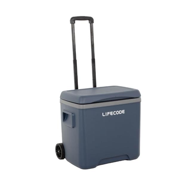 【LIFECODE】冰鋒箱-拉桿式30L保冰桶-附2個冰磚-海軍藍