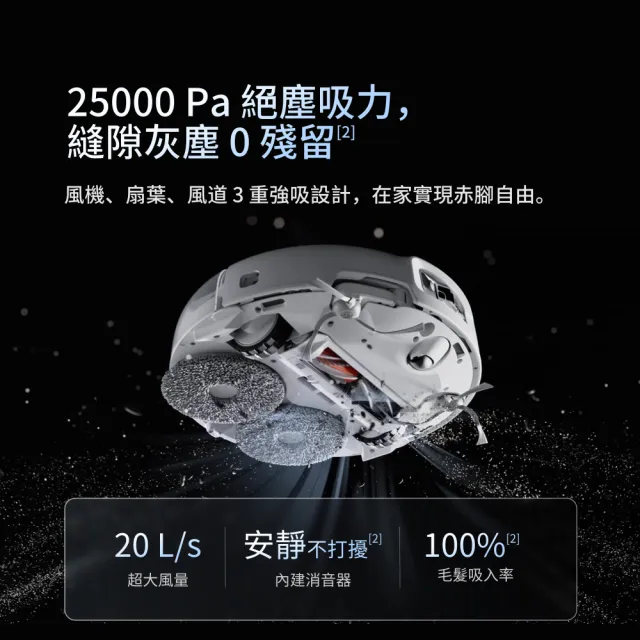【DJI】mo獨家首賣!ROMO P 旗艦款掃地機-水箱版 (無人機同款避障/25000pa大吸力/熱水洗烘)
