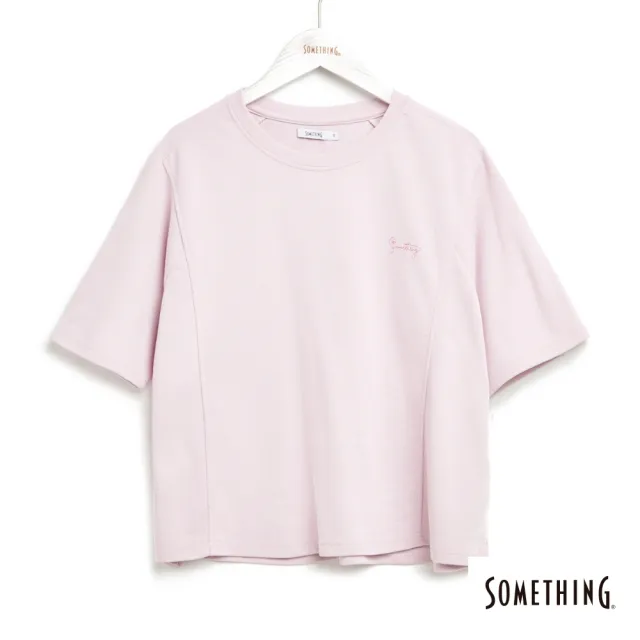 【SOMETHING】女裝 慵懶的貓短袖T恤(淡粉紅)