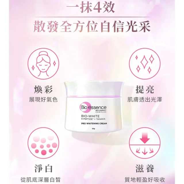 【Bio-essence 碧歐斯】乳霜 BIO升級版超能煥白極光亮膚霜50g(6入組)