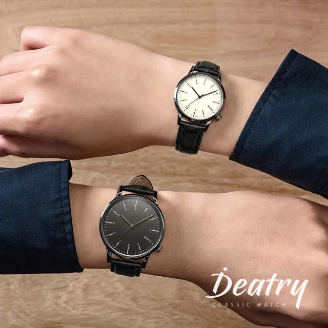 【iDeatry】極簡金屬紋手錶 皮革錶帶 圓形腕錶 簡約男錶 時尚女錶
