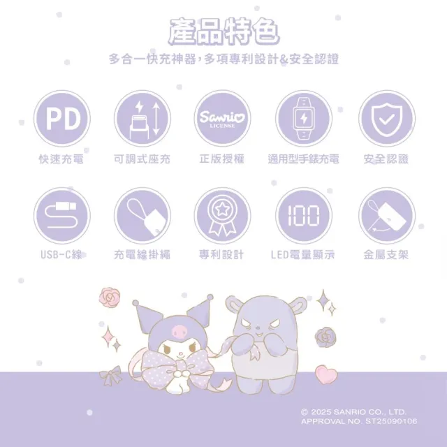 Wephone Sanrio三麗鷗 聯名款 PowerGo 5000多功能行動電源