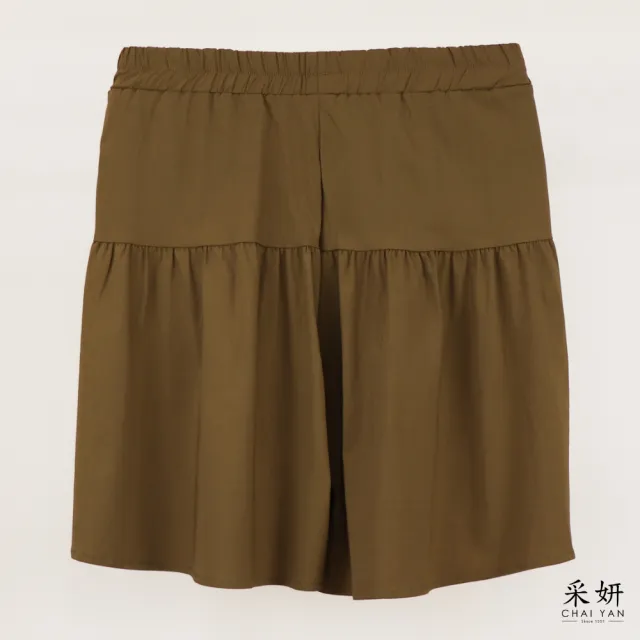 【CHAI YAN 采妍】素面輕薄透氣裙褲短褲(春夏女裝/中大尺碼/褲裙/休閒褲/寬褲)