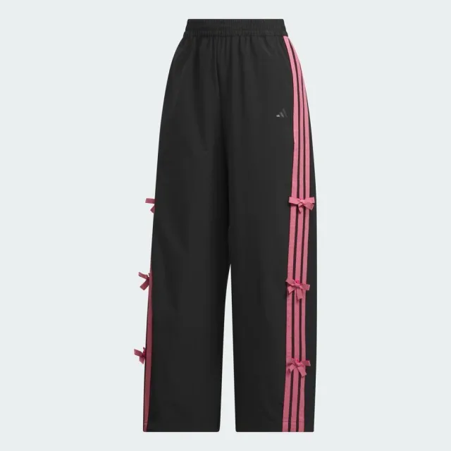 【adidas 愛迪達】Dce Wv Pnt 女 長褲 運動長褲 休閒長褲 黑 粉紅 亞版 蝴蝶結 舞動(KR7598)