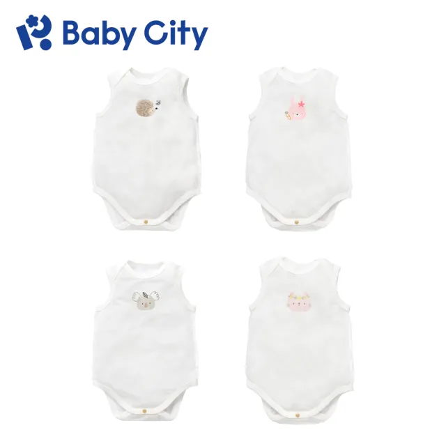 【Baby City 娃娃城】天絲無袖活肩連身衣/可愛動物系列｜萊賽爾 連身衣 包屁衣 寶寶衣 內著