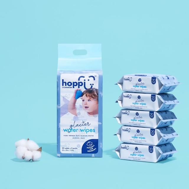 【Hoppi】冰川水嬰兒隨身包濕紙巾 20抽 30包箱購