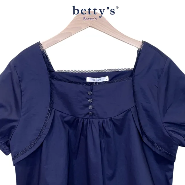 【betty’s 貝蒂思】甜美方領短袖滾蕾絲上衣(共二色)