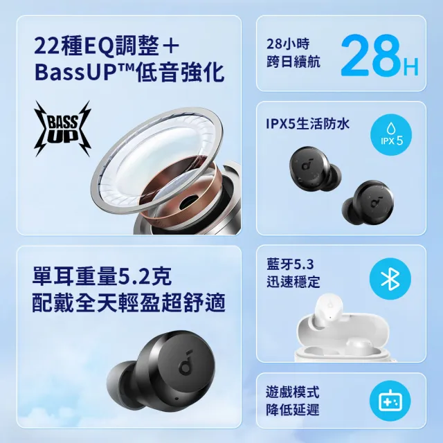 【Anker soundcore】A20i 真無線藍芽耳機(輕盈享樂 音樂無限)