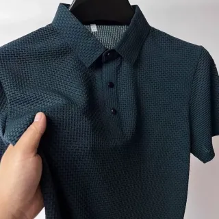 【Uicy】韓版冰絲透氣翻領短袖上衣 衣服 男裝 t恤 短袖t恤 上