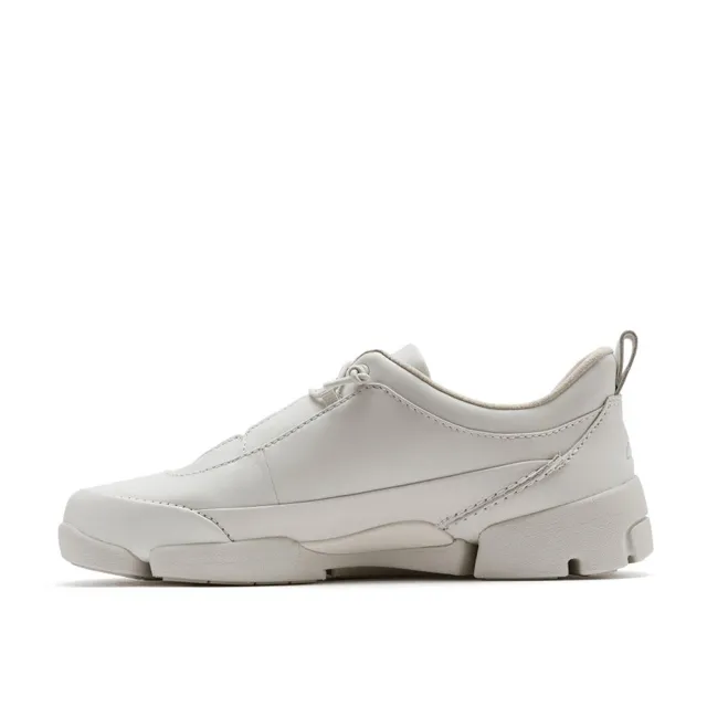 【Clarks】女鞋 三瓣鞋2.0 PLUS-Trigenic2 Easy.真皮輕盈鬆緊鞋帶休閒鞋 運動鞋 健走鞋(白色)(CLF87360C)