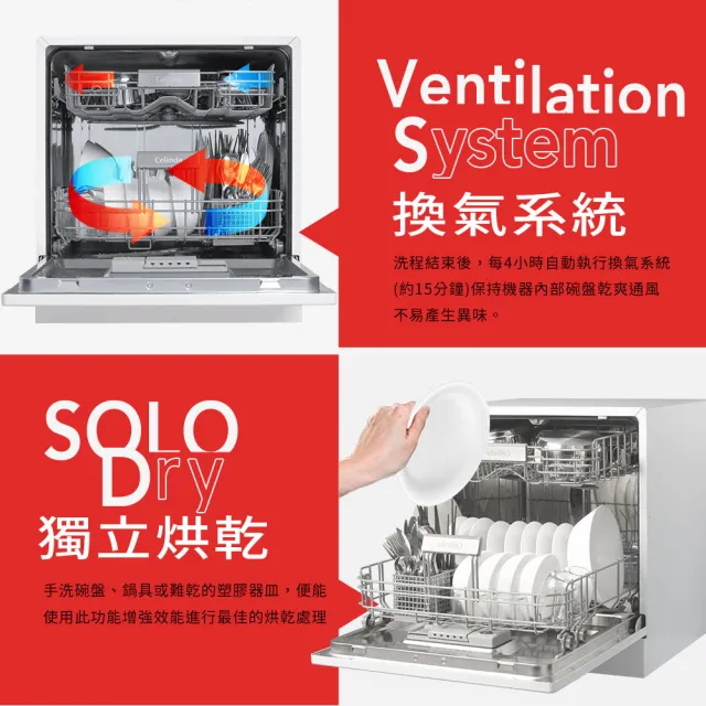 【Celinda 賽寧】8人份雙層美型洗碗機DB-800I(110V/不含安裝/嵌入型洗碗機)