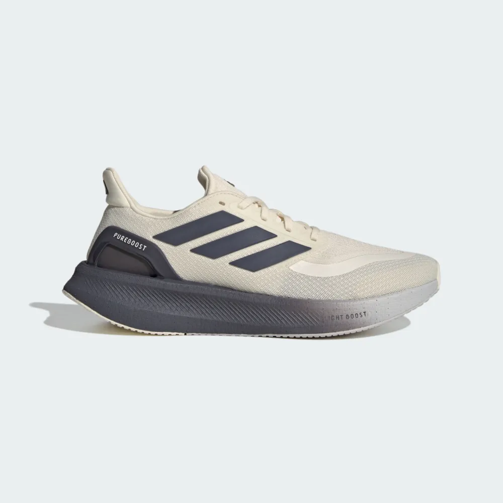 【adidas 愛迪達】Pureboost 5 男 慢跑鞋 支撐 緩震 競速 米灰 透氣(JQ6905)