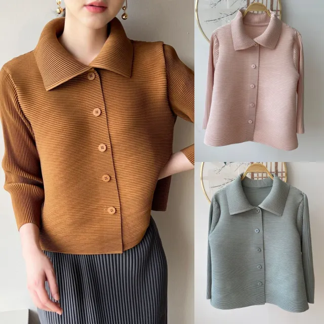 【巴黎精品】現貨+預購 三宅風皺褶衣服西裝外套褶皺衣休閒職業OL大尺碼女裝(時尚修身短版女外套3款b1a64 A)