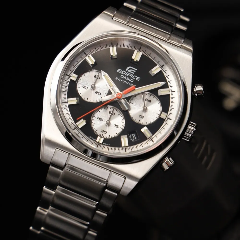 【CASIO 卡西歐】EDIFICE 賽車時尚 計時運動手腕 40mm-黑(EFB-730D-1AV)