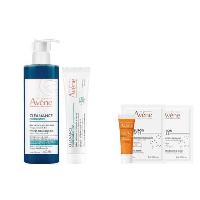 【Avene 雅漾】官方直營  煥亮淨痘速效組(雙酸角質煥亮潔膚露400ml+A醛淨痘精華40ml)