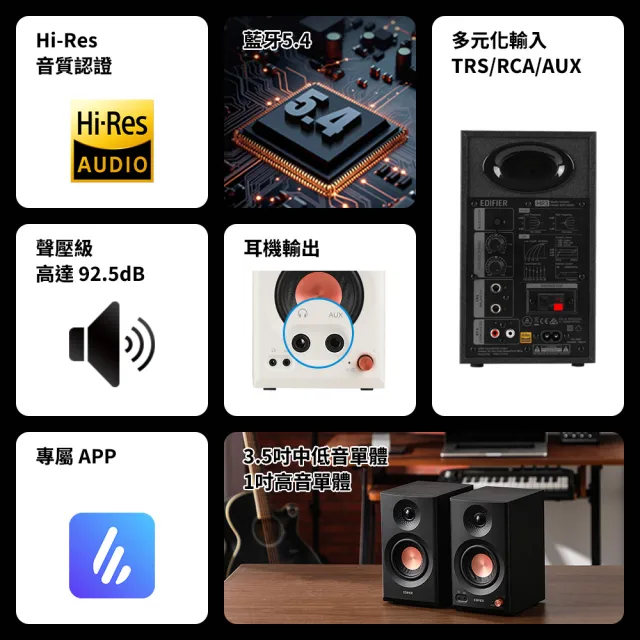 【EDIFIER】MR3 專業監聽喇叭(藍牙5.4/專屬APP/聲學空間補償/無渲染音質)