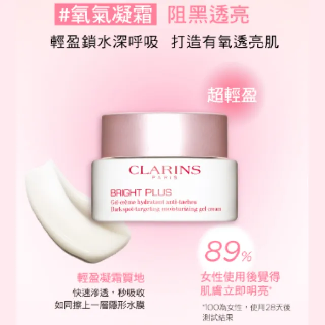【CLARINS 克蘭詩】氧氣亮白淡斑水凝霜50ml(日霜/晚霜/凍膜/急救面膜)