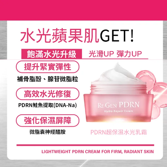 【PEZRI 派翠】PDRN超保濕水光乳霜50g(高純度PDRN/補骨脂酚/複合神經醯胺/居家水光護理