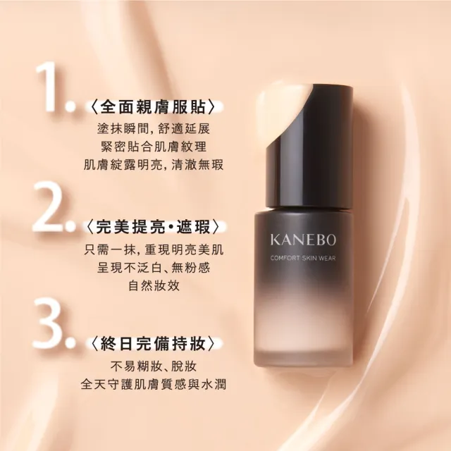 【Kanebo 佳麗寶】KANEBO 輕柔潤透美妍粉底 30mL(多色任選_大K_加贈輕爽UV噴霧 )
