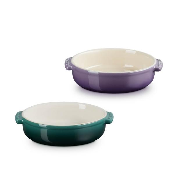 【Le Creuset】瓷器西班牙小菜盤14cm(星河紫/綠光森林 2色選1)