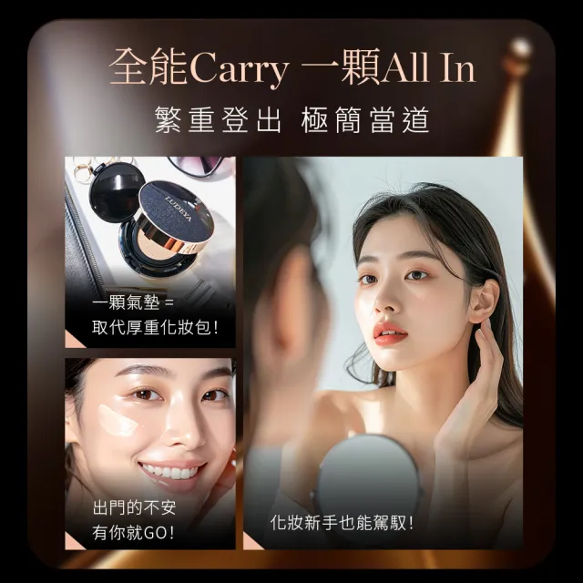 【LUDEYA】隔離防禦無敵組( 4合1氣墊+高效防曬乳) (氣墊/防曬/底妝/遮瑕/唇頰霜)
