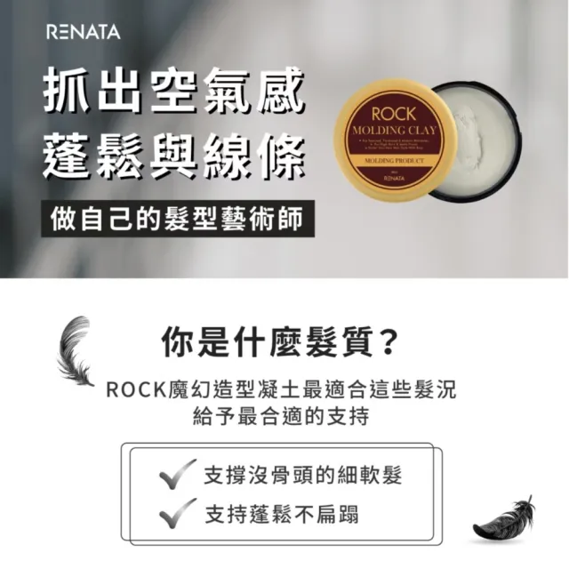 【RENATA 蕾娜塔】蓬蓬水200ml+魔幻造型凝土80g(官方直營 百搭好上手 蓬蓬水-髮頂蓬鬆 凝土-抓束造型)