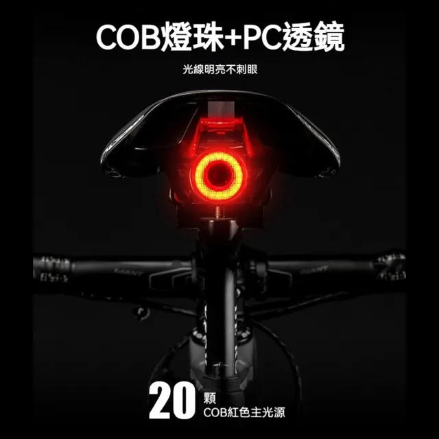 【ROCKBROS】Q5感應式煞車尾燈  煞車燈 自行車尾燈 充電尾燈 尾燈 防潑水 單車 警示燈 夜騎燈 腳踏車後燈