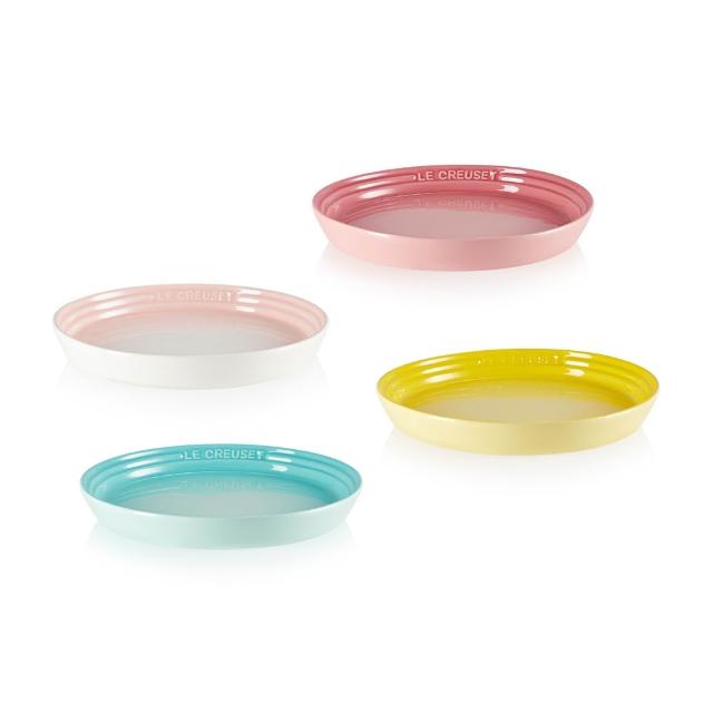 【Le Creuset】瓷器新采和風系列圓盤22cm(薔薇粉/淡粉紅/閃亮黃/薄荷綠 4色選1)