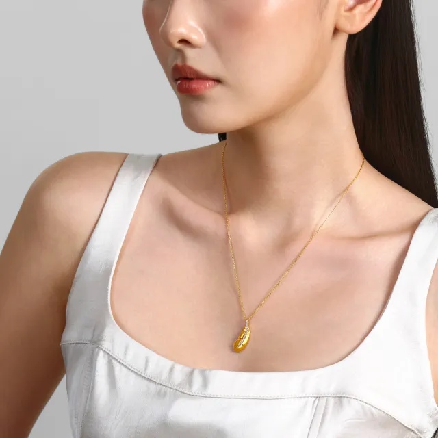 【點睛品】羽之傾心 鑽石黃金項鍊