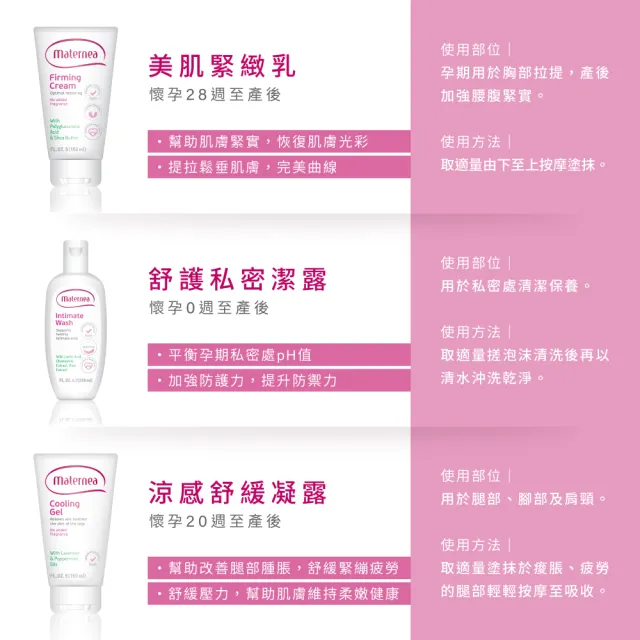【媽咪莉娜】官方旗艦 無痕美體霜150ml+彈力潤膚油100ml+美肌緊緻乳旅行瓶20ml*2